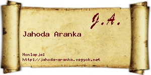 Jahoda Aranka névjegykártya